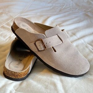 Asgard EUC Suede Cork Clogs (wanna-be Boston Birkenstocks)